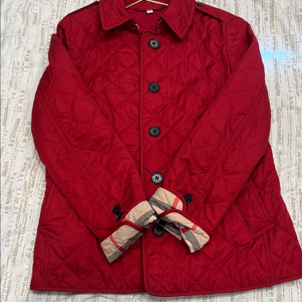 Burberry Crimson Diamond Quilted Jacket, Gently used